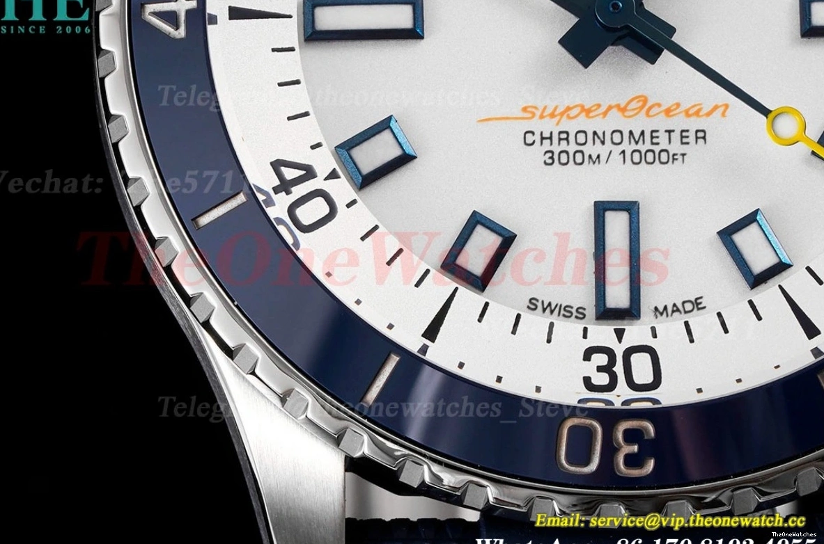 White Bezel Dial SS BLSF RU Blue Superocean 42mm A2824 0519
